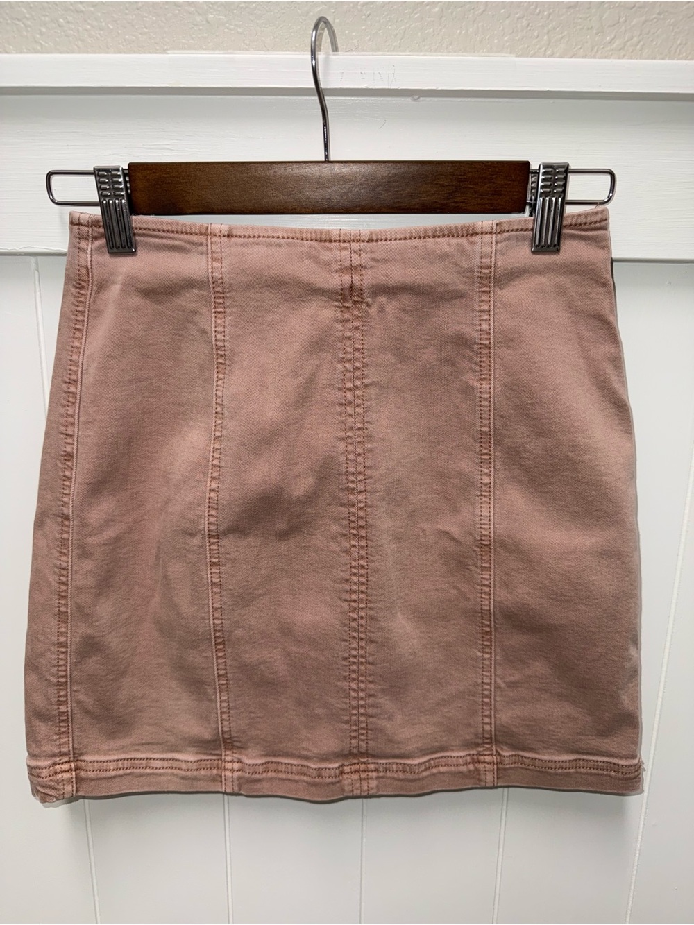 Kendall & Kylie Size 25 Dusty Rose Denim Mini Skirt Back Zip